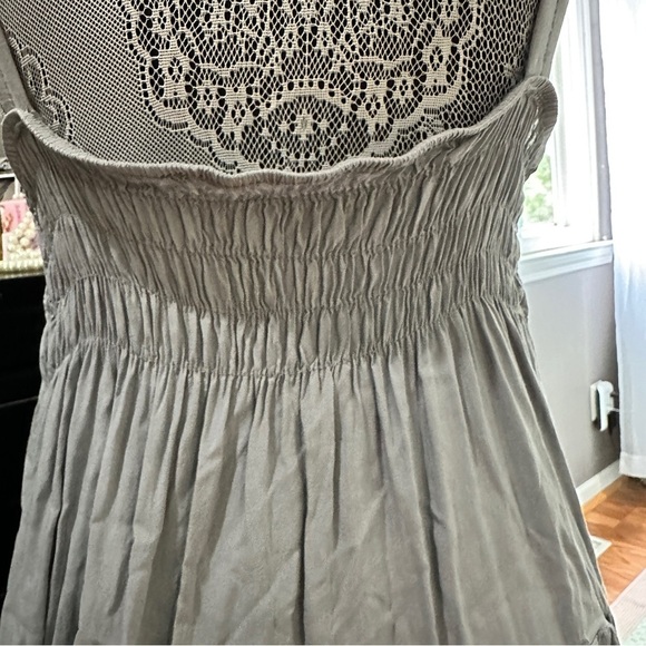 Boho Tiered Mini Dress with 3D Rosette Trim | Made in Italy | Size 10 - Picture 7 of 13